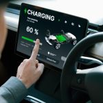 Man driving a electric vehicle