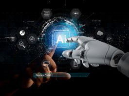 Chat with AI or Artificial Intelligence. Young businessman chatting with a smart AI or artificial intelligence using an artificial intelligence chatbot developed by OpenAI.