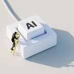 Person climbing on AI.