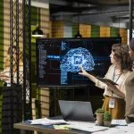 Marketing team using AI automation for performance marketing