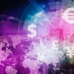 Fintech, financial technology and cityscape