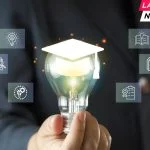 learning school program for graduates person with a light bulb symbolizing elearning