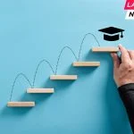 Rankings - block ladder with academic cap symbol