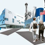 Students walking towards University in US